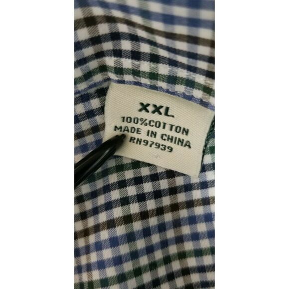 Men's Southern Pines Plaid Long Sleeve Casual/Business/Golf Shirt Color Blue XXL - Picture 4 of 7